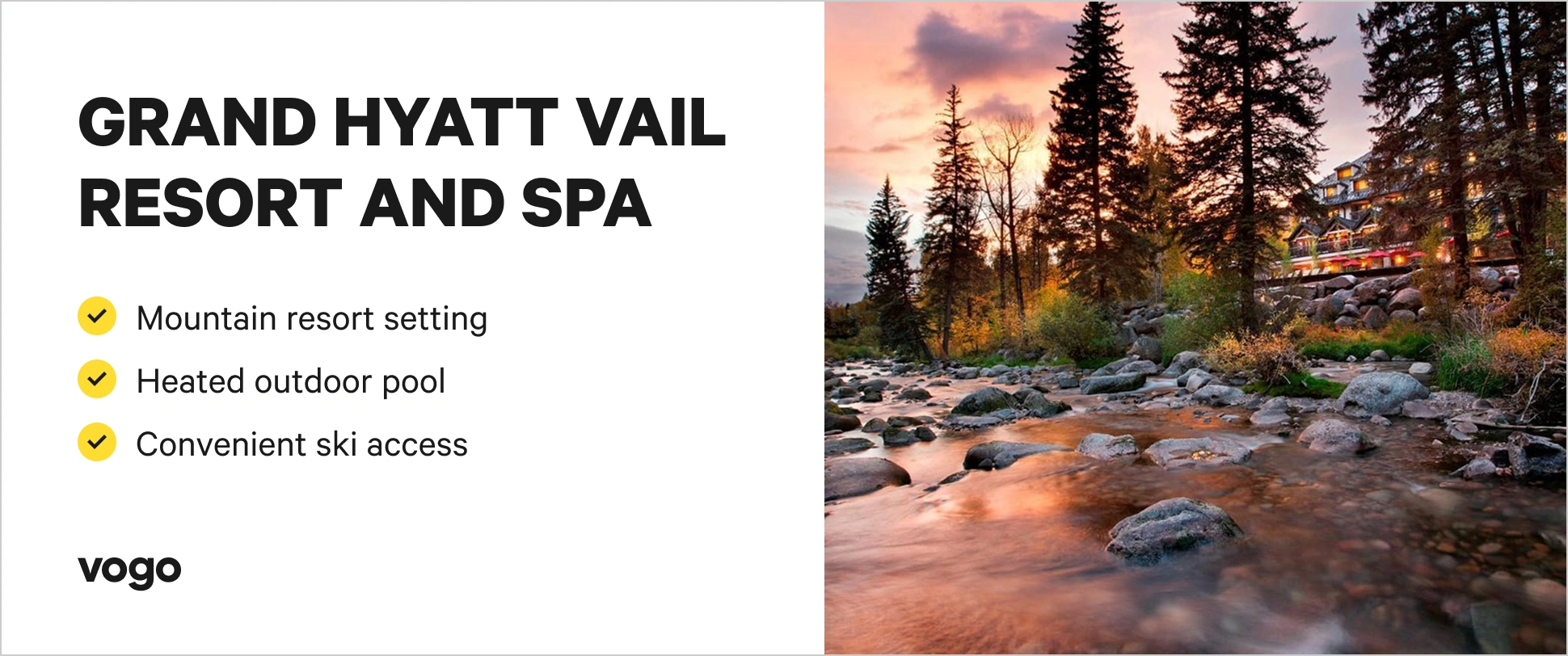 Grand Hyatt Vail Resort and Spa with mountain views and outdoor pool