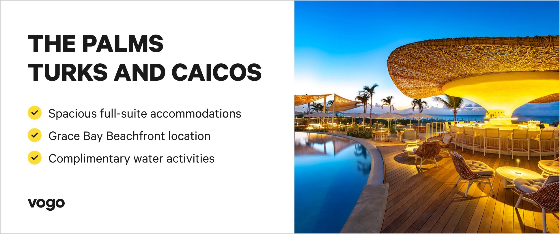 The Palms Turks and Caicos resort with pool and Grace Bay Beach views