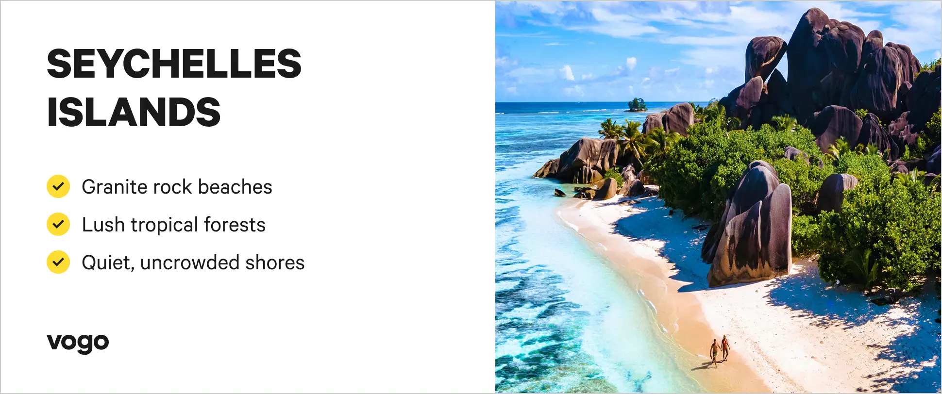 Granite boulders and white sand beach in Seychelles.