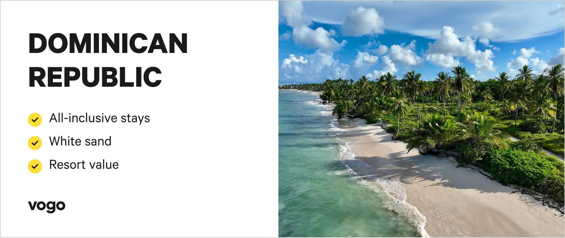 Aerial view of the Punta Cana coastline. 