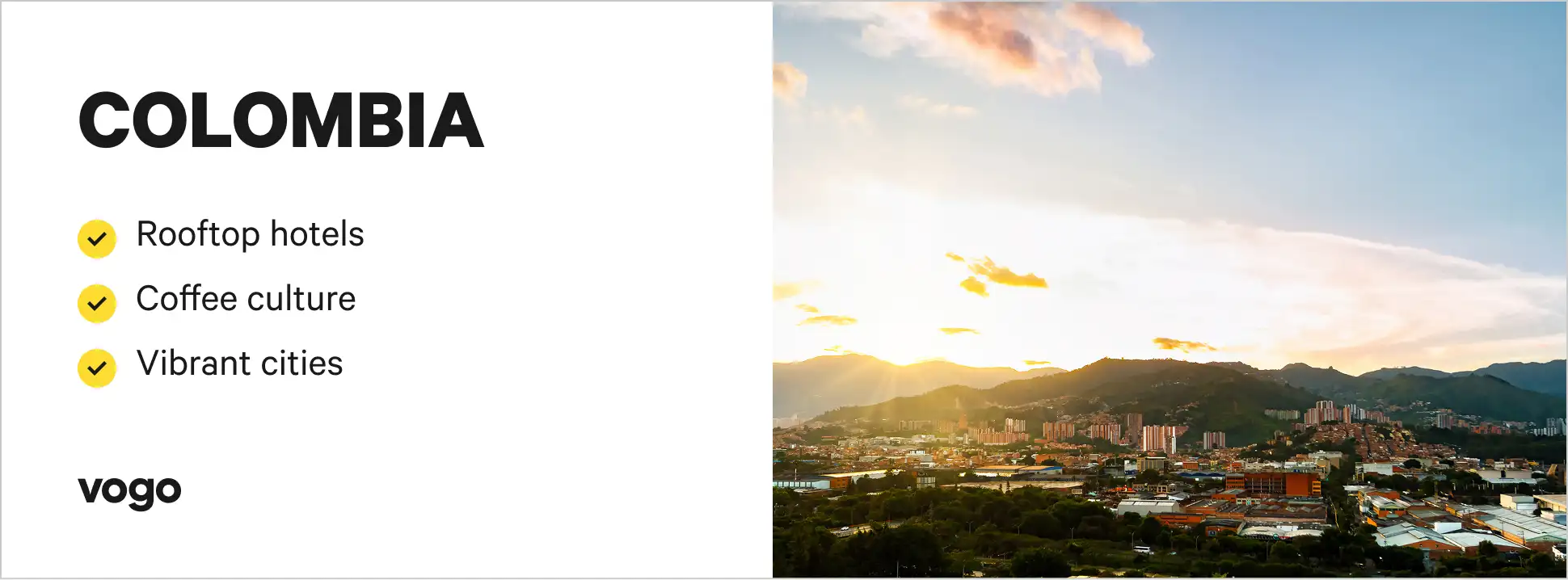 Aerial view of Colombia skyline.