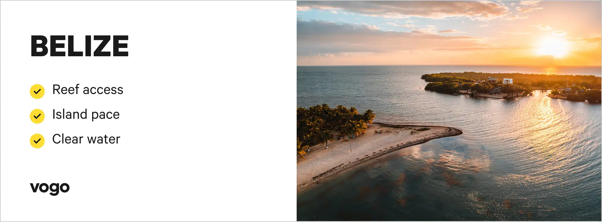 Aerial view of the Belize coastline. 